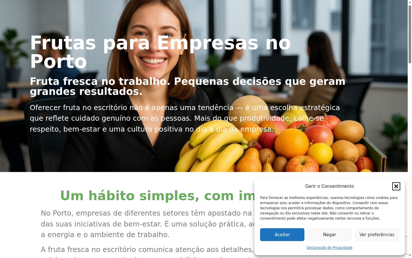 Screenshot of the consent banner shown before any interaction