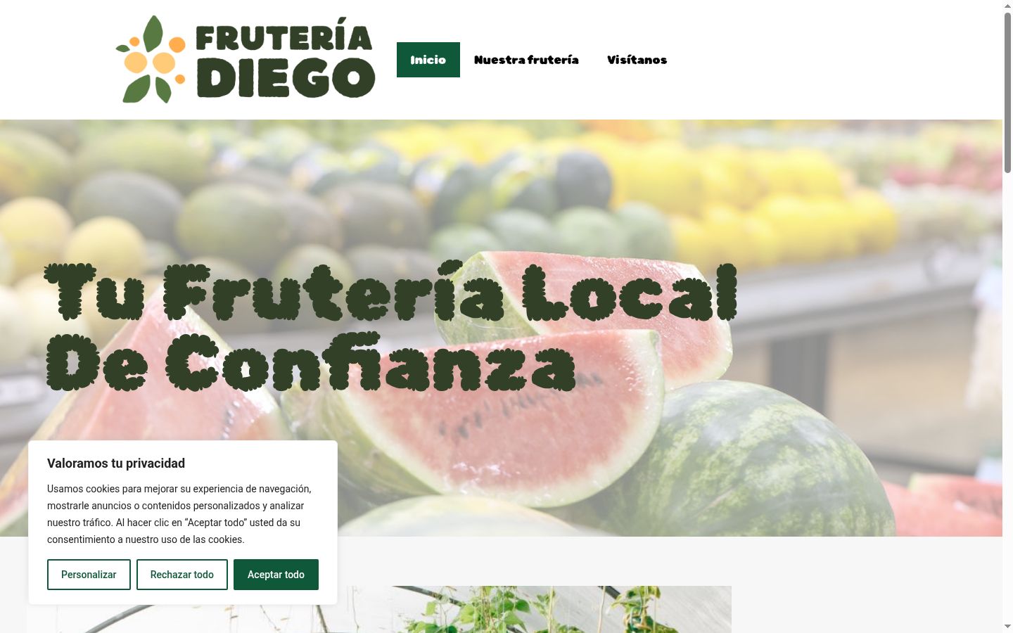 Screenshot del banner di consenso mostrato prima di qualsiasi interazione