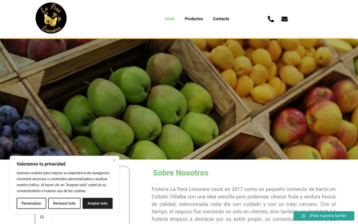 Screenshot of fruterialaperalimonera.es