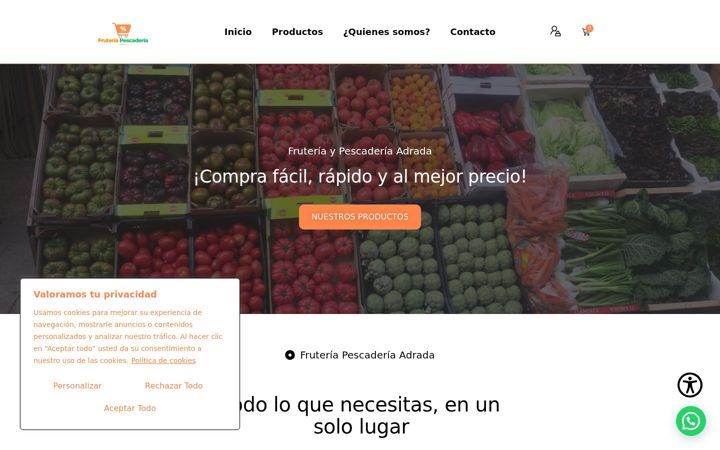Ekrānuzņēmums no fruteriapescaderiaadrada.com.es