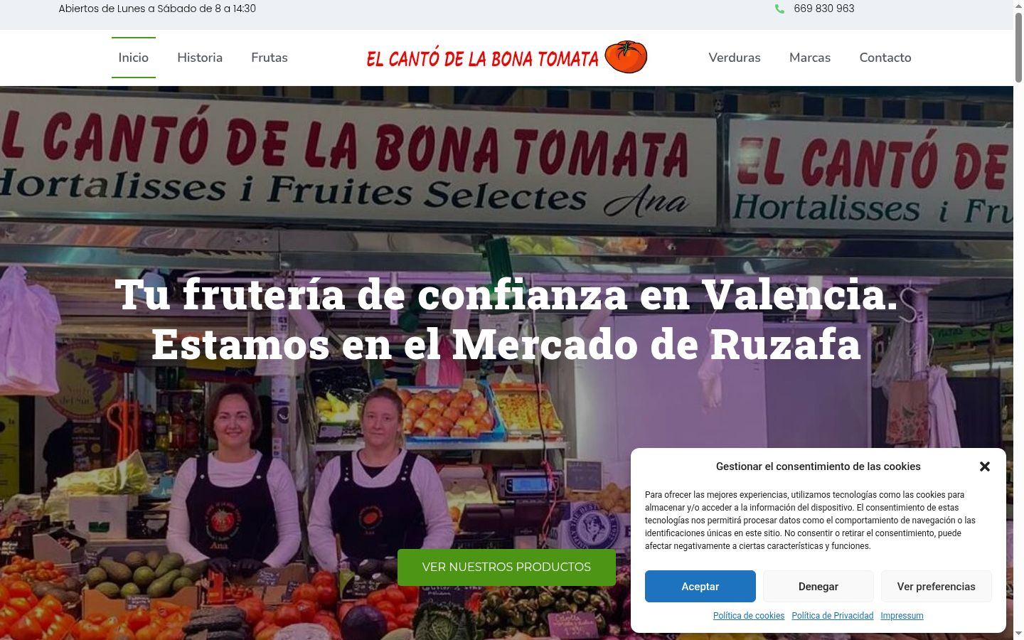Screenshot del banner di consenso mostrato prima di qualsiasi interazione