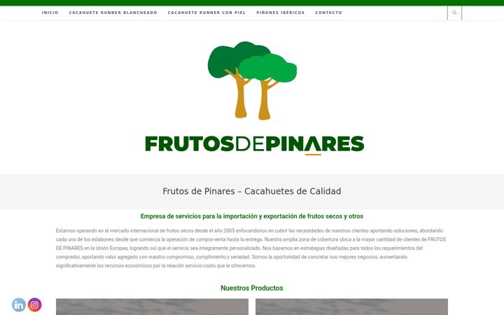 Screenshot of frutosdepinares.com