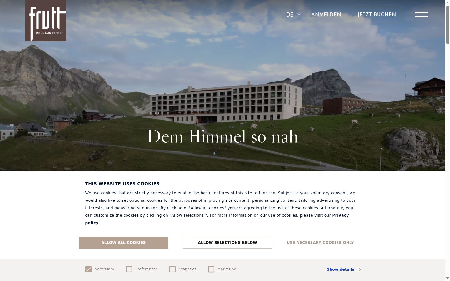 Skærmbillede af samtykkebanneret, som det blev vist før nogen interaktion