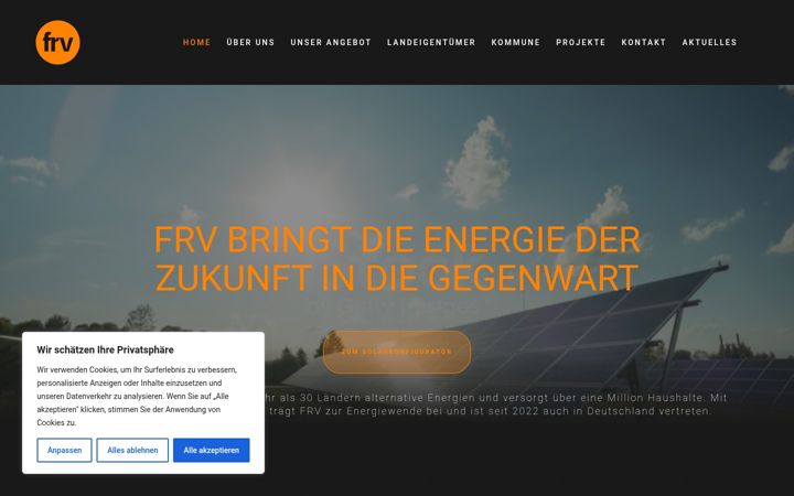 Snímek obrazovky frv-energie.de