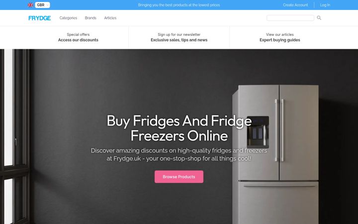 Screenshot of frydge.uk