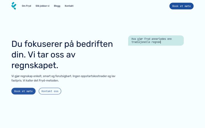 Screenshot of frydregnskap.no