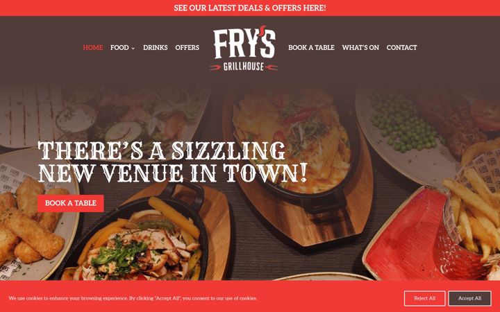 Screenshot of frysgrillhouse.co.uk