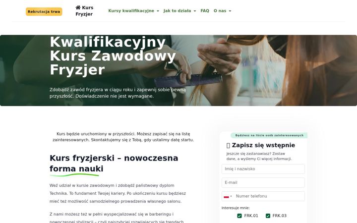 Screenshot of fryzjer.edu.pl