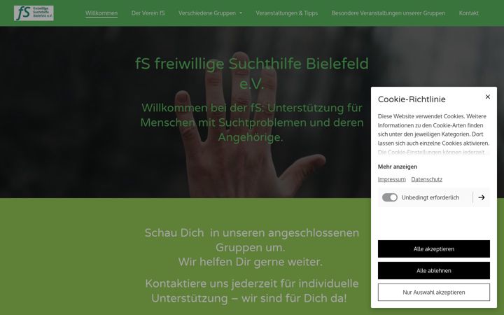 Screenshot of fs-freiwillige-suchthilfe-bielefeld.de