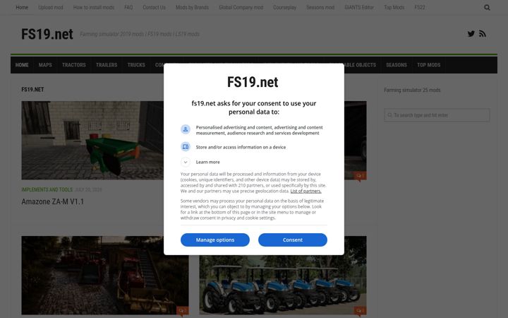 Screenshot of fs19.net