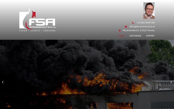 Screenshot of fsa-brandschutz.at