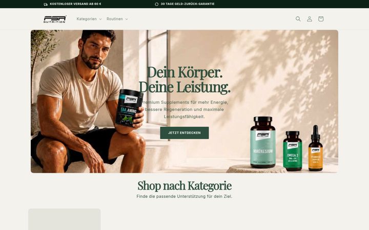 Screenshot stránky fsa-nutrition.de