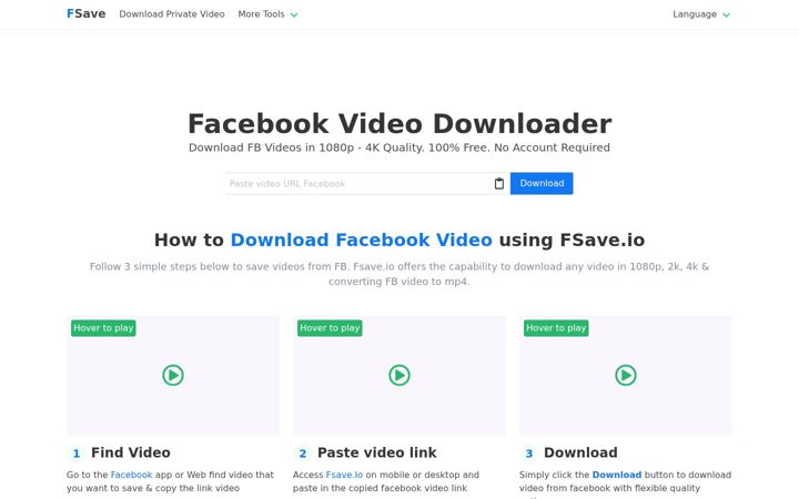 Screenshot of fsave.io