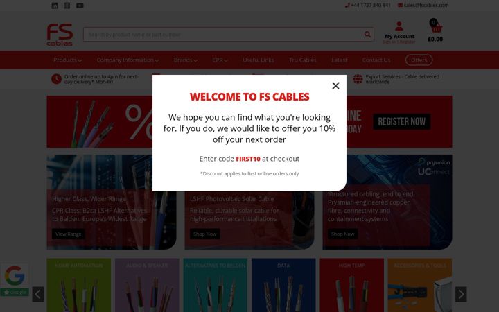 Screenshot of fscables.com