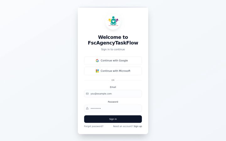Screenshot of fscagencyworkflow.co.uk