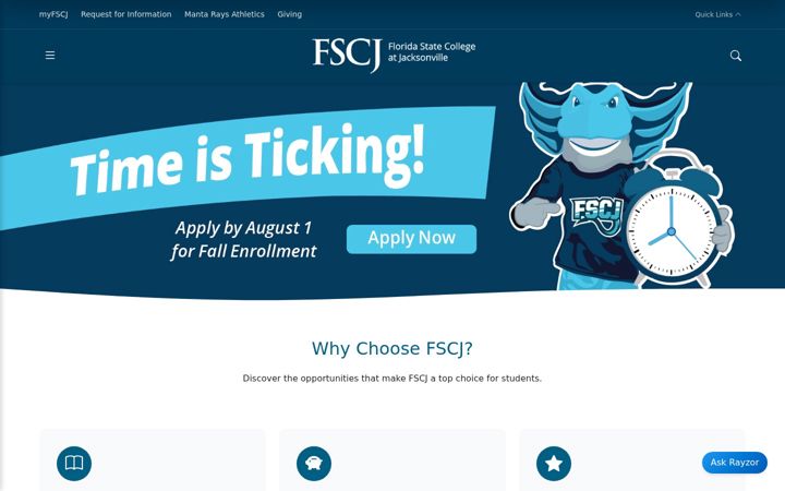Screenshot of fscj.edu