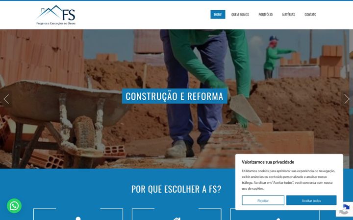 Snimka zaslona za fsconstrucao.com.br