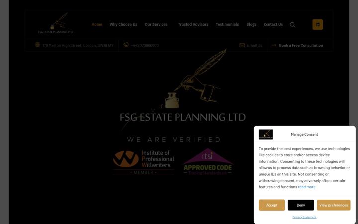Screenshot of fsgestateplanning.co.uk