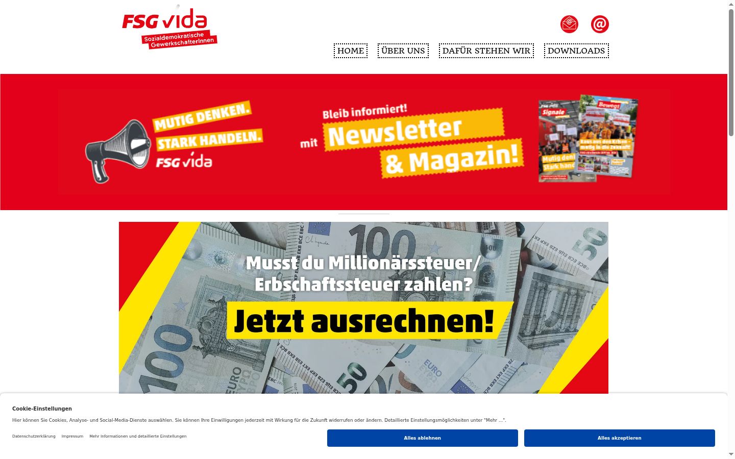 Screenshot del banner di consenso mostrato prima di qualsiasi interazione