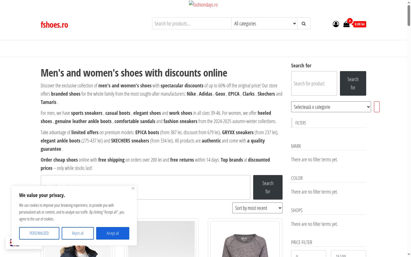Screenshot of the consent banner shown before any interaction