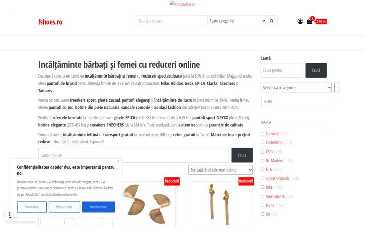 Screenshot of fshoes.ro
