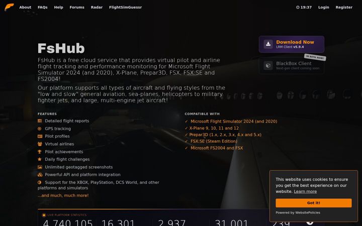 Ekraanipilt saidist fshub.io