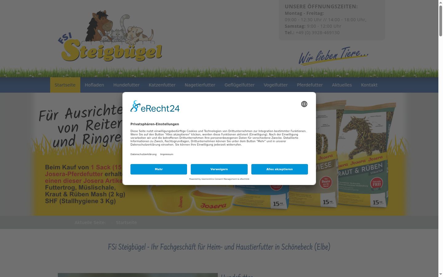 Screenshot del banner di consenso mostrato prima di qualsiasi interazione
