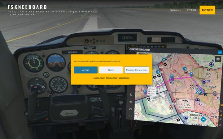 Screenshot of fskneeboard.com
