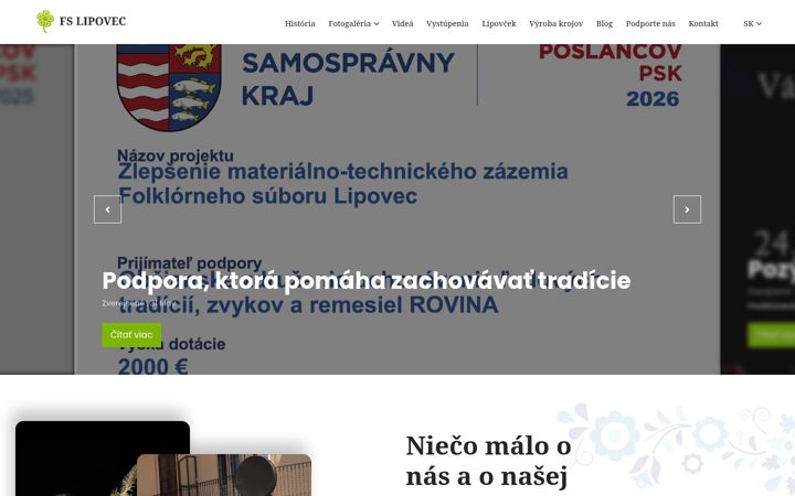 Snímek obrazovky fslipovec.sk