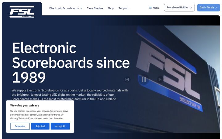 Screenshot of fslscoreboards.com