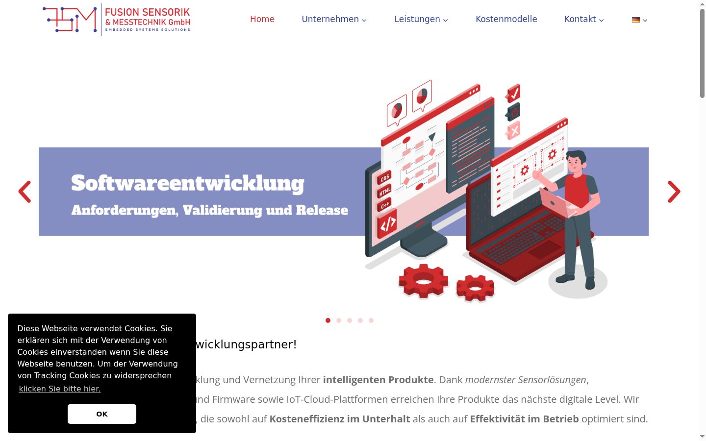Screenshot des Einwilligungsbanners vor jeglicher Interaktion