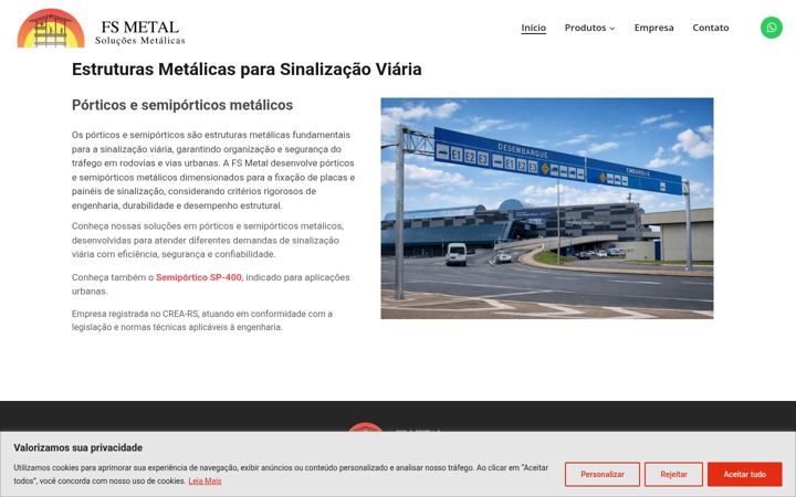 Snimka zaslona za fsmetal.com.br