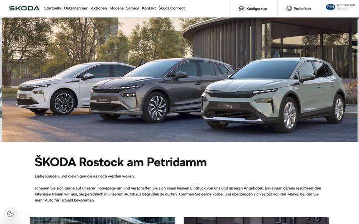 Screenshot of fsn.skoda-auto.de