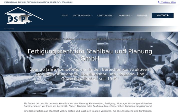 Snímek obrazovky fsp-stahlbau.de