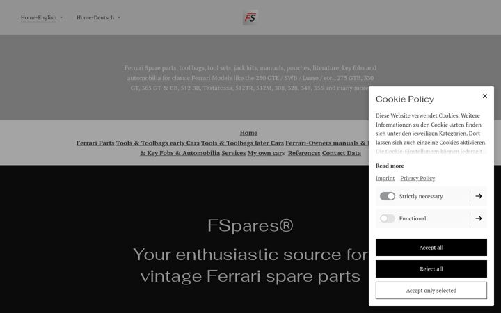Screenshot of fspares.com