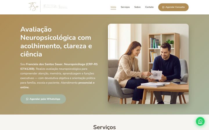 Screenshot of fspsicoterapia.com.br