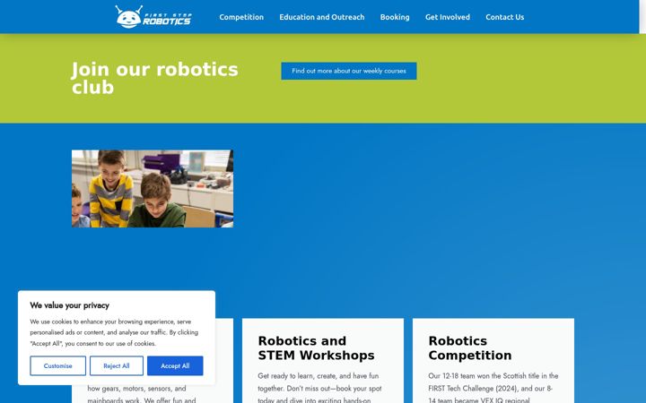 Snimka zaslona za fsrobotics.co.uk