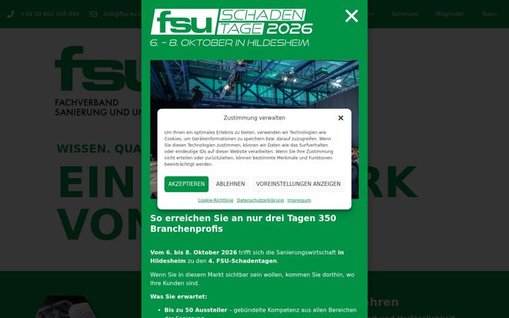Skjámynd af fsu-ev.de