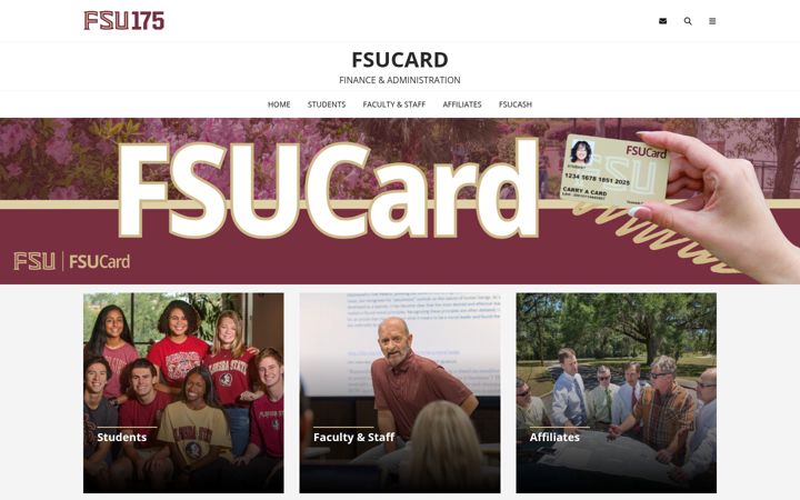 Capture d'écran de fsucard.fsu.edu