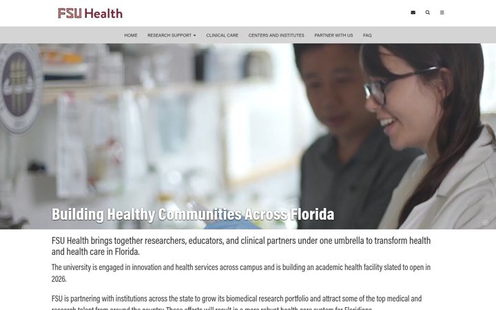 Capture d'écran de fsuhealth.fsu.edu
