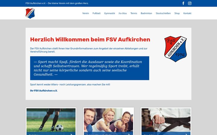 Skjámynd af fsv-aufkirchen.de
