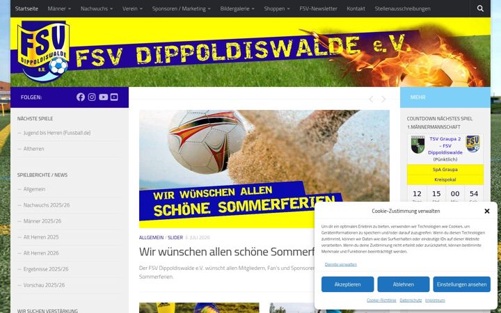 Skjámynd af fsv-dippoldiswalde.de