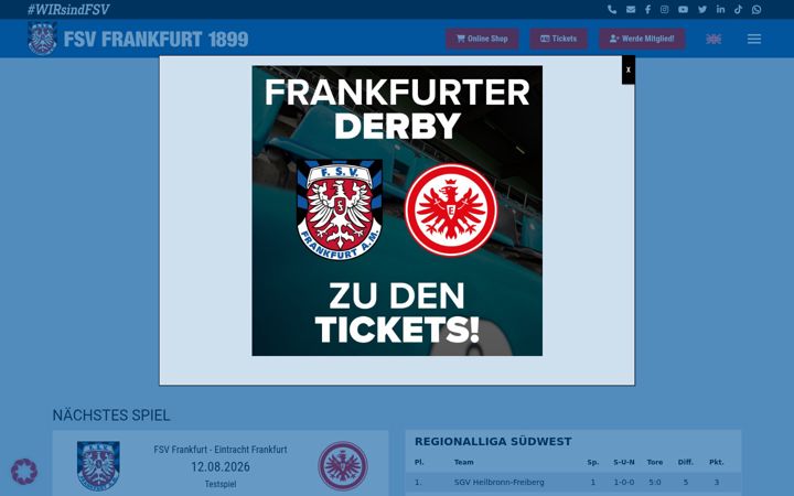 Skjámynd af fsv-frankfurt.de