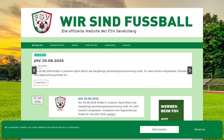 Skjámynd af fsv-gevelsberg.de