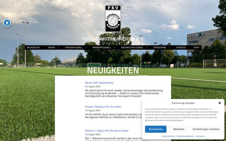 Skjámynd af fsv-lok-dresden.de