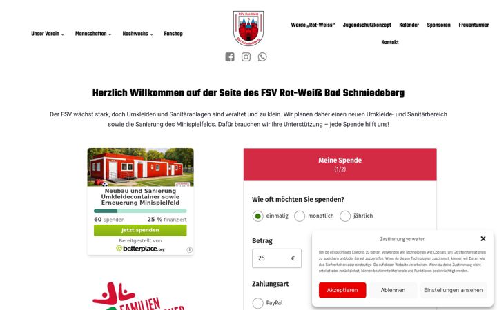 Screenshot di fsv-rot-weiss-bad-schmiedeberg.de