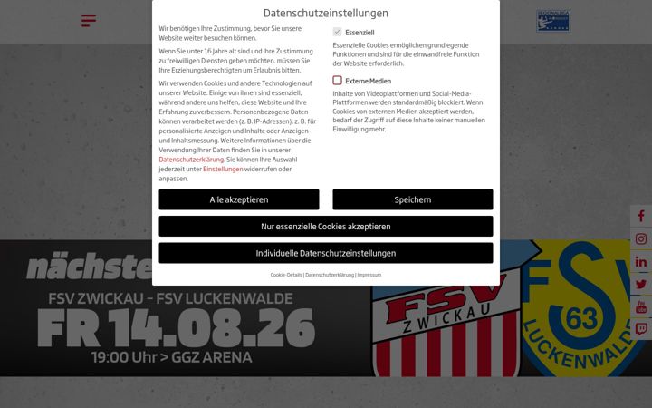 Screenshot ta' fsv-zwickau.de