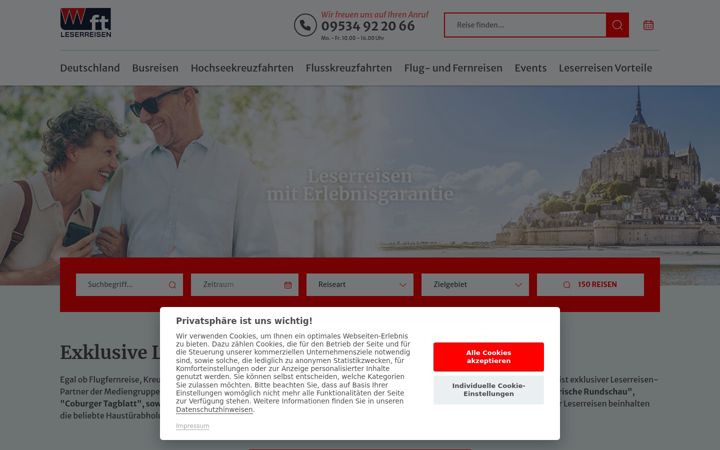 Screenshot of ft-leserreisen.de