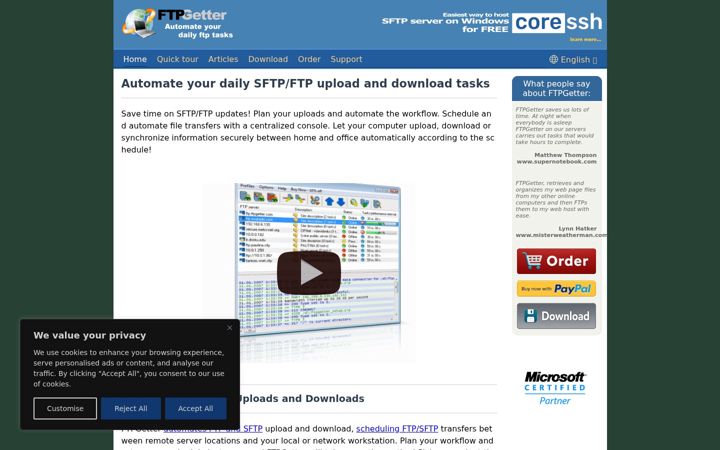 Screenshot of ftpgetter.com