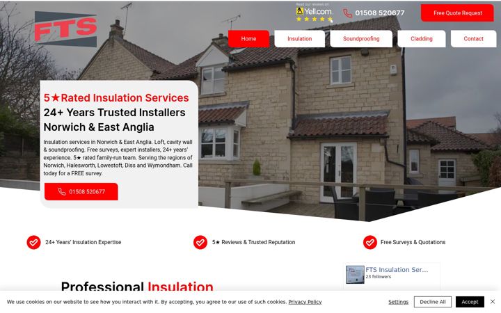 Screenshot of ftsinsulationservices-norwich.co.uk